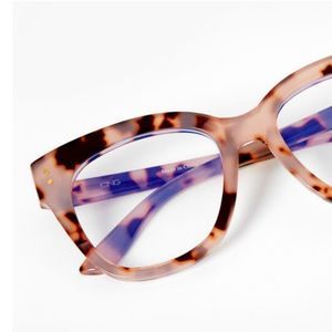 NWOT BLUE LIGHT REDUCING RETRO TORTOISESHELL CLEAR LENS FRAMES - IVORY
